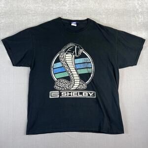 Shelby Cobra T-Shirt Men’s XL Black Snake Head Logo Carroll American Muscle Car